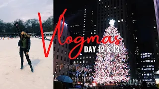 CHRISTMAS IN NYC // skating & seeing the tree // VLOGMAS DAY 12 & 13