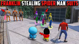 Franklin And Shinchan😱 Stealing Three Brand New Spiderman🔥 Suits in GTA 5 !😱 #gta5
