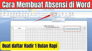 cara membuat absensi atau daftar hadir di word 1 bulan