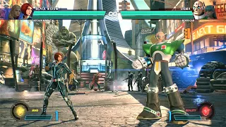 Black Widow & Captain Marvel vs Sigma & Morrigan (Hardest AI) - MVC: Infinite