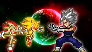 Fleetway Sonic OP(New) & Fleetway Shadow OP VS Vegito OP(All Form) in #mugen