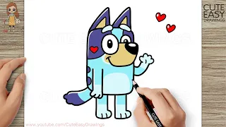 How to Draw Bluey - Easy Steps