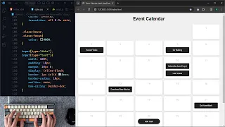 ASMR Programming - JavaScript Calendar With Events - No Talking