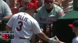 PHI@STL: Ellis scores Jay on with sacrifice bunt