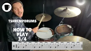 How to Play 3/4 on the Drums | Drum Lesson | Time Signature Tuesday