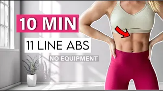 10 MIN BEST 11 LINE ABS WORKOUT - upper, lower abs & obliques workout / No Equipment | Katja Believe