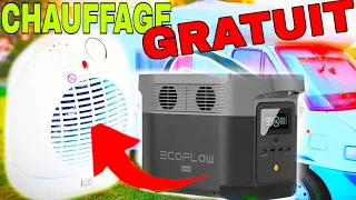 "ECOFLOW"COMBIEN DE TEMPS AVEC UN CHAUFFAGE ÉLECTRIQUE ? CAMPING CAR,VAN,VANLIFE/MAISON