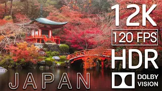 Dolby Vision 12K HDR 120fps - Journey Through Japan - Scenic Relaxation With Calming Piano Music