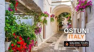 Ostuni 🇮🇹 A beautiful Italian town walk in Puglia Italy 🌞 Village Walking Tour 🌺 4k video