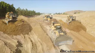 Serious Horsepower - A D10T and three D11T dozers grading for new building pad