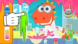 Learn with Eddie: How to Make Slime at Home 🧽 Eddie the Dinosaur Does Experiments