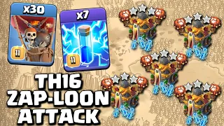 TH16 Lightning Loon Strategy! Best Air 3 Star War Attack Strategy 2024 - Clash Of Clans