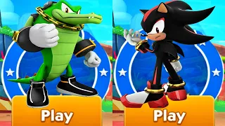 Sonic Dash - Vector vs Shadow Fully Upgraded - All Characters Unlocked Eggman and Zazz Gameplay