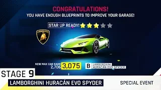 ASPHALT 9 | 3* Lamborghini Huracán EVO Spyder Test Drive + Stage 9