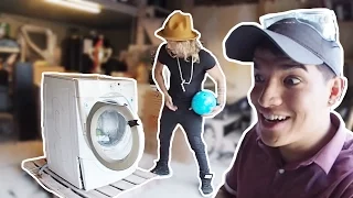 Bowling Ball in a Washing Machine w/ Alex Wassabi!