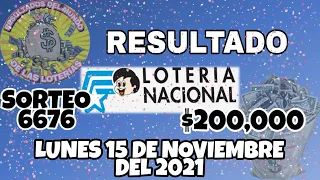 RESULTADO LOTERÍA NACIONAL SORTEO #6676 DEL LUNES 15 DE NOVIEMBRE DEL 2021 /LOTERÍA DE ECUADOR/