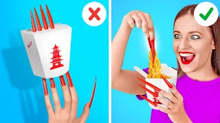 LONG NAIL PROBLEMS AND FUNNY SITUATIONS || Relatable Girly Situations by 123 GO! GOLD