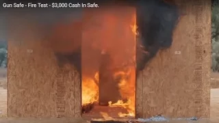 Gun Safe - Fire Test - $3,000 Cash In Safe.