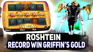 Roshtein Huge Win in The slot  Beat the Beast Griffin's Gold | RECORD WIN 16.12