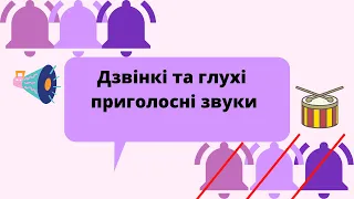 Дзвінкі та глухі приголосні звуки #початковашкола