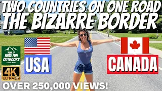 Canada–United States Bizarre Border that runs down the middle of a street // Canusa Street [4K]