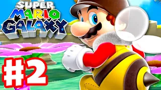 Super Mario Galaxy - Gameplay Walkthrough Part 2 - Honeyhive Galaxy! (Super Mario 3D All Stars)