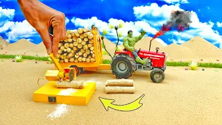 most creative scientific project | mini tractor with saw cutter machine | mini tractor trolley