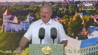 Lukashenko calls out Racist Opposition ''Let people speak the Language they want!''