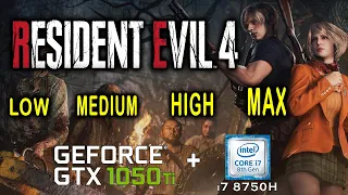 GTX 1050 Ti in Resident Evil 4 (2023) Remake | Benchmark All Graphics Setting + i7 8750h