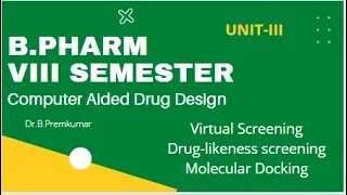 Computer Aided Drug Design - B.Pharm VIII Sem - Unit III