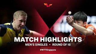 Mattias Falck vs Tomokazu Harimoto | WTT Cup Finals Singapore 2021 | MS | R16