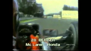 25 min Berger on board McLaren chasing Senna Monza 1990