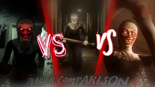 Evil Nun The Broken Mask Trailer compar.|Release Trailer Vs Console Trailer Vs Annoucement Trailer