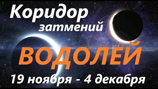 ВОДОЛЕЙ ♌ КОРИДОР ЗАТМЕНИЙ 🚀 с 19 ноября - по 4 декабря 2021👍 расклад прогноз