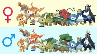 All Gen 4 Starters Evolution Gender Difference Fanart