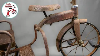 Epic Vintage Tricycle Restoration: Reviving the Most Extremely Rusty Tandem Trike !