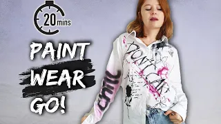 Real Time 20 mins Shirt Customization - How to Paint Your Clothes FAST