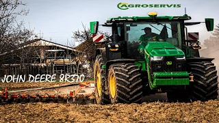 Príprava pôdy 🦌🟢John Deere 8R370 |Sejba 🌽2024(Massey Ferguson🔴⚪)