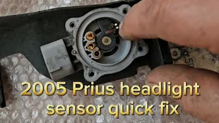 2004-2009 Prius headlight adjustment sensor quick fix. Zero cost. Simple sensor tweak.