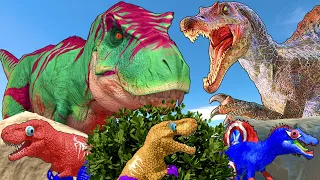 Giant Tyrannosaure vs Triceratops Velociraptors GODZILLA MONARCH Spinosaurus Jurassic World Dominion