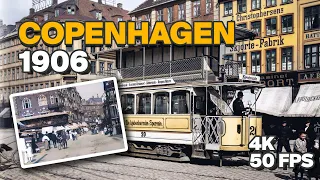 Copenhagen in 1906 - [COLORIZED] - Restored footage in 4K - 50fps