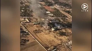 Aerial footage shows plane crash in Pretoria that leaves 20 injured