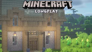 Minecraft Longplay - Peaceful Survival, Mining, Building a Starter Home (No Commentary)