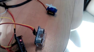 Ультразвуковой датчик + Серво на Arduino  ||  HC-SR04 + Servo SG90 Arduino