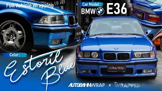 BMW E36 Wrapped in Estoril Blue By theWrapper