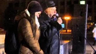 Хмельницький Євромайдан --  крик душі пенсіонерів, студентів та дітей