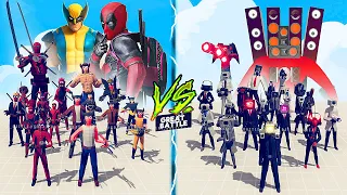 DEADPOOL and WOLVERINE TEAM vs TITAN SPEAKERMAN TEAM  - Totally Accurate Battle Simulator TABS