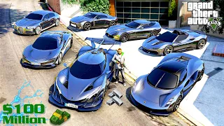 GTA 5 - Stealing Super Silver Cars with Franklin! (Real Life Cars #137)