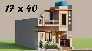 Single floor indian house design,3D 17 By 40 3 Bedroom House Design,Atoz Homes Design