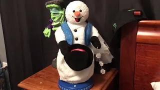 Gemmy Animated ** 2 song** Spinning Snowflake Snowman